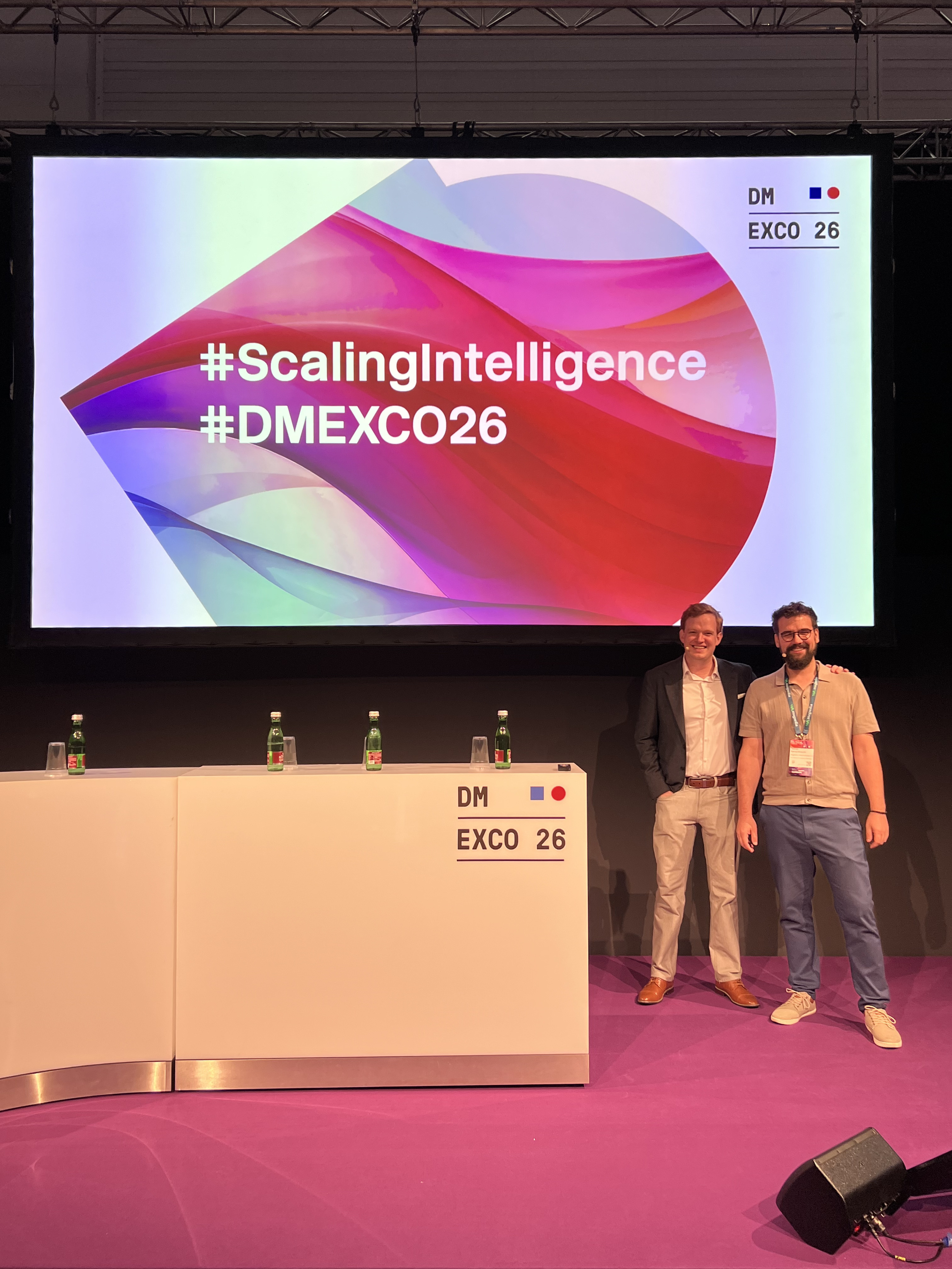 #ScalingIntelligence screen and presenters on stage